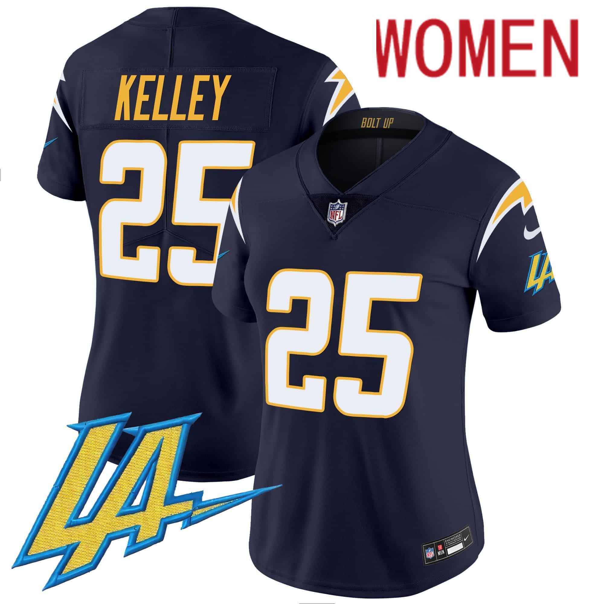 Women Los Angeles Chargers #25 Kelley Drak Blue 2024 Nike Vapor Limited NFL Jersey